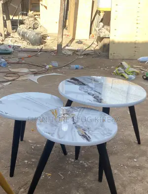 Coffee Stools - White, Black & Gold