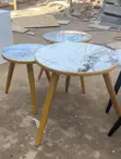 Coffee Stools - White, Black & Gold - 2