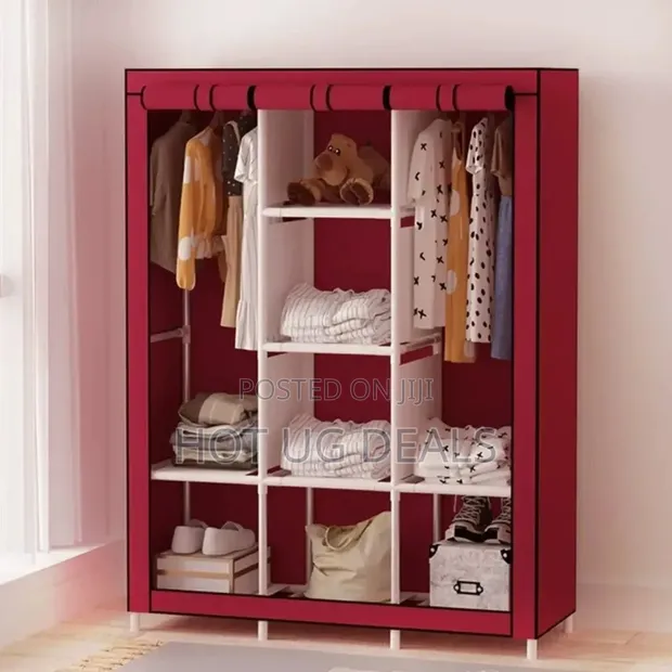 Portable Collapsible Clothes Storage Wardrobe - 3 Column - 1