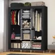 Metallic Wardrobe - 3 Columns, Black - 1