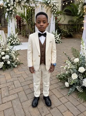Cream Ivory Kids 3-Piece Suit
