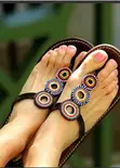 Elegant Beaded Leather Sandals - Women's Size 41 - 1