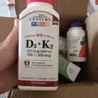 21st Century Vitamin D3 + K2 (5000 IU, MK-7) 120 Capsules - 1