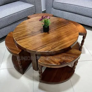 Round Hardwood Table - Mahogany