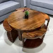 Round Hardwood Table - Mahogany - 1