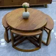 Round Hardwood Table - Mahogany - 2