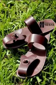 Men's Genuine Leather Sandals - Brown - 2