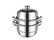 30cm Stainless Steel 3-Tier Food Steamer with Timer - 1