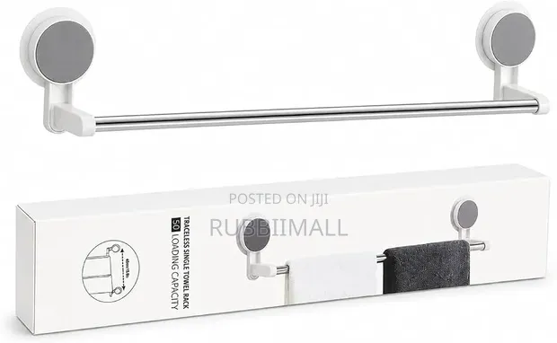 Self-Adhesive Single Rod Towel Holder Bar - 1