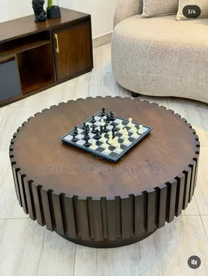 Modern Round Table - Coffee Brown