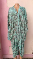 Beautiful Turquoise Floral Kaftan Dress for Women - 1