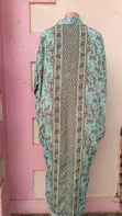 Beautiful Turquoise Floral Kaftan Dress for Women - 2