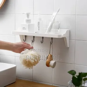 Self-Adhesive Wall-Mounted Bathroom & Kitchen Storage Shelf