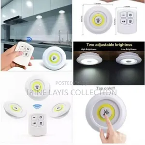 3 PC Set of Wireless COB LED Puck Lights with Remote