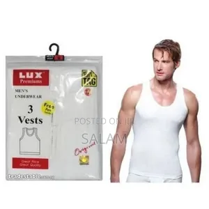 Unisex Lux Premium Cotton Vests - 3 Pieces (White)