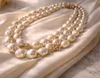 Elegant Double Strand Pearl Necklace - 2