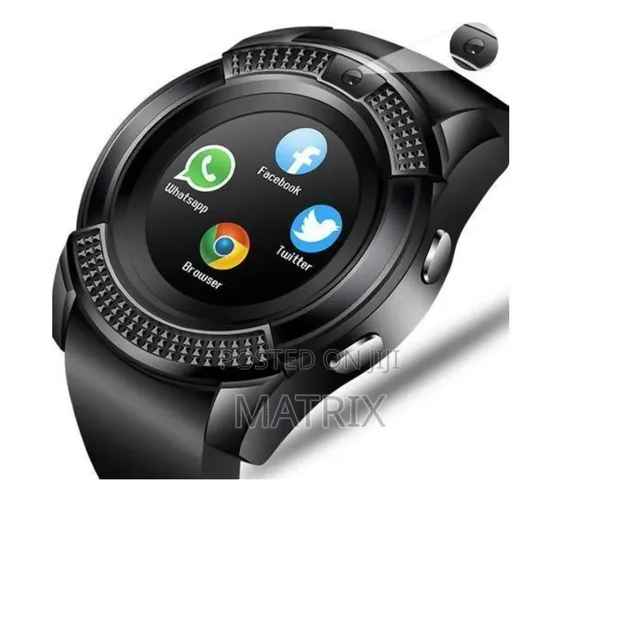 Smartwatch Round Screen IP65 Bluetooth with SIM Toolkit - Black - 1