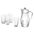 Set of 6 Drinking Glasses with 1 Glass Jug - Transparent - 1