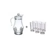 Set of 6 Drinking Glasses with 1 Glass Jug - Transparent - 2
