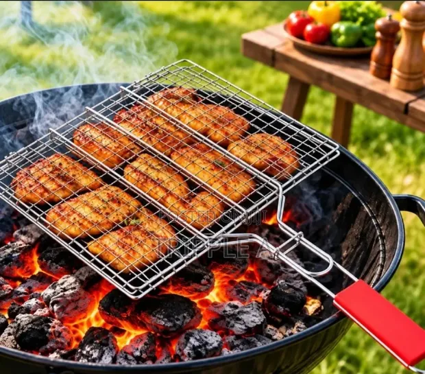 Stainless Steel Triple Fish Grilling Basket - 1