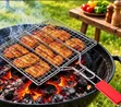 Stainless Steel Triple Fish Grilling Basket - 1