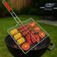 Stainless Steel Triple Fish Grilling Basket - 2