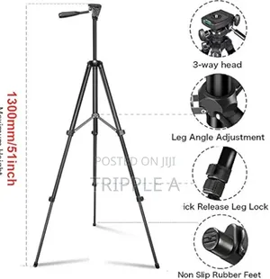 Extendable Lightweight Aluminum Tripod with Phone Holder