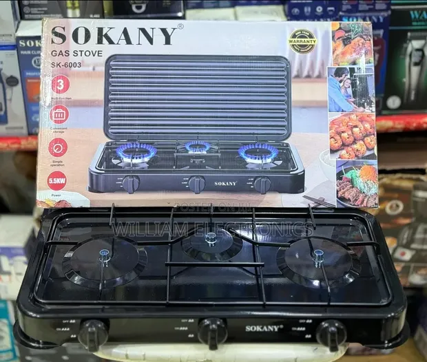 Sokany SK-6003 3-Burner Table Gas Stove - 1