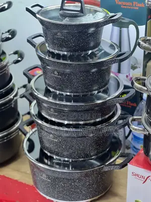 Non-Stick Granite-Coated Cooking Pots Set