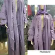 Detailed Open Lilac Abaya - 2