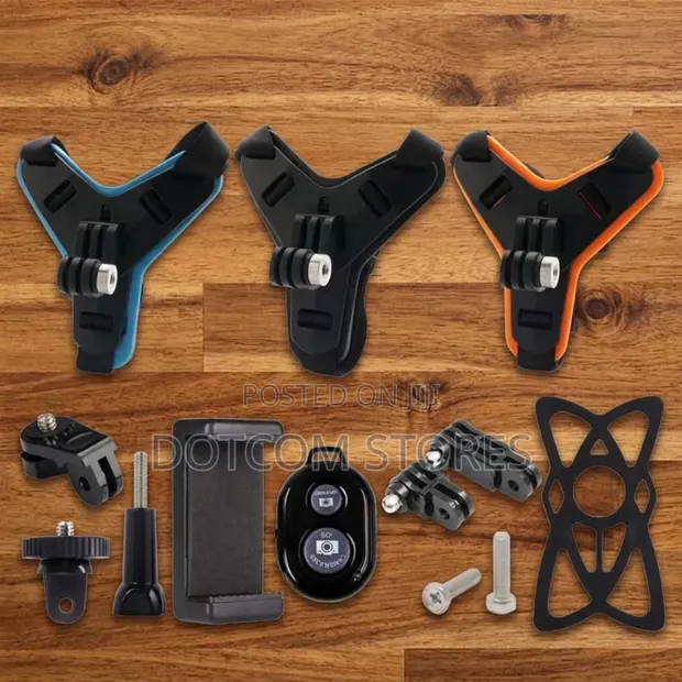 Motorcycle Helmet Chin Mount Kit for Action Cameras & Smartphones - 1