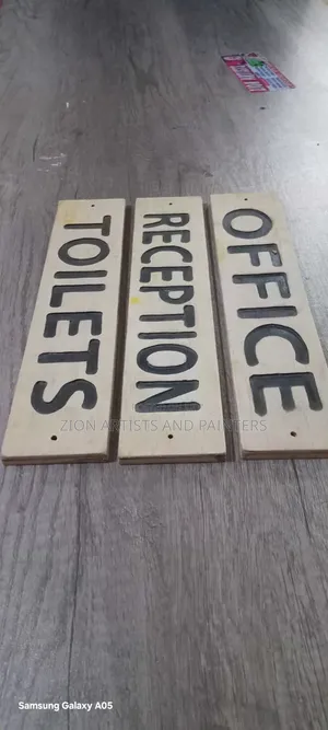 Wooden Engraved Signage with Acrylic Painting