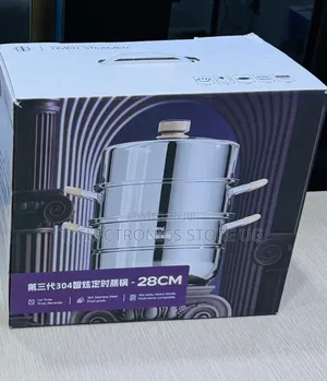 28cm Stainless Steel Food Steamer with Digital Lid Timer