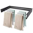 Wall-Mounted Metal Folding Towel & Clothes Drying Rack - 2