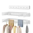 Wall-Mounted Metal Folding Towel & Clothes Drying Rack - 4