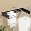 Wall-Mounted Metal Folding Towel & Clothes Drying Rack - 5