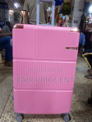 Large Pink Rubber Suitcase with 360 Wheels