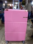 Large Pink Rubber Suitcase with 360 Wheels - 2