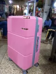 Large Pink Rubber Suitcase with 360 Wheels - 3