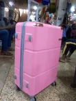 Large Pink Rubber Suitcase with 360 Wheels - 4