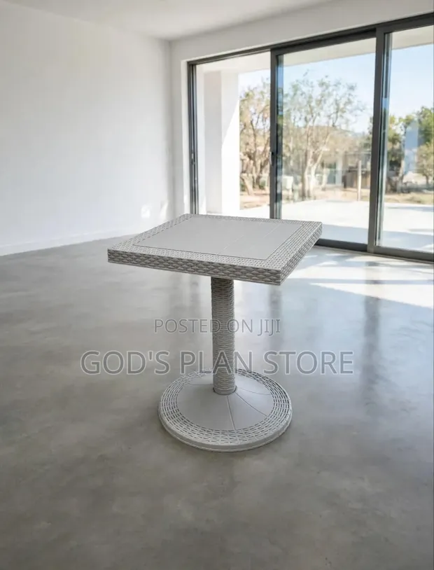 4 Seater Plastic Dining Table - Gray - 1
