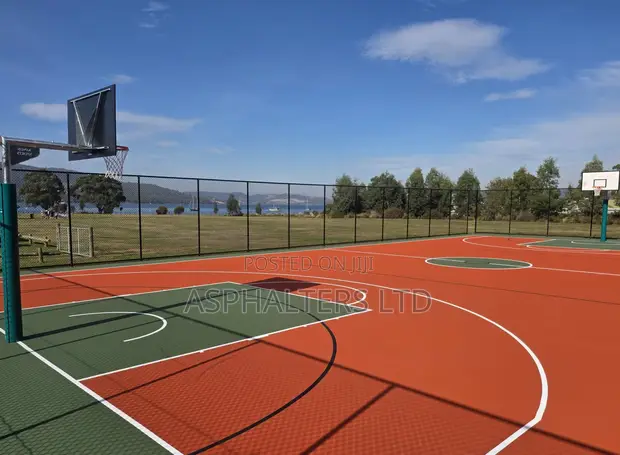 Basketball Court Asphalt Floor Construction & Marking - 1
