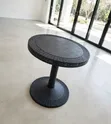Brown Round Plastic Pedestal Table - 2