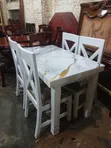 Wood-Mode White Square Dining Set - 4 Seater - 1