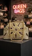 Rhinestone-Embellished Clutch Bag - 3