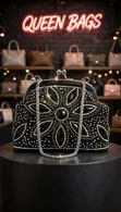 Rhinestone-Embellished Clutch Bag - 4