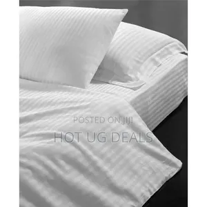 6x6 Egyptian Cotton Bedsheet Set - White Striped
