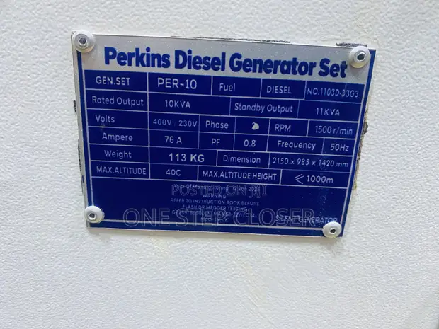 10KVA Perkins Silent Generator - 1