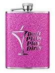 Silver Glitter Stainless Steel Hip Flask - 2