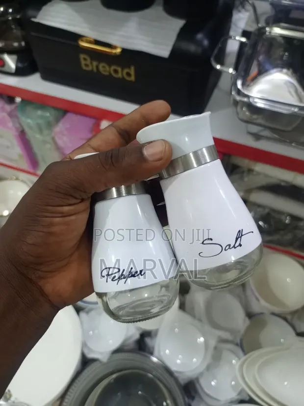 Stainless Steel & Glass Salt and Pepper Shakers - 1